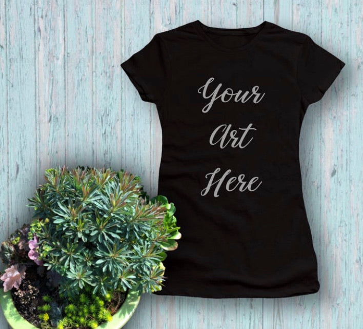 Ladies Slim Fit Short Sleeve -Your Art Here - Cultivate & Inspire