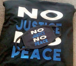 No Justice, No Peace Short Sleeve T-shirt With Mask - Cultivate & Inspire