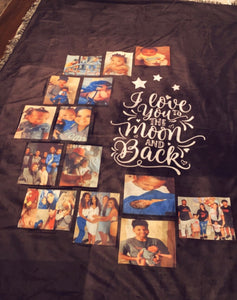 Custom Photo Blanket- I love you to the moon and back - Cultivate & Inspire