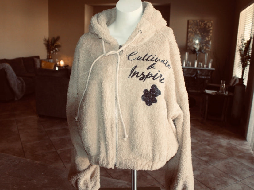 Women’s Custom Furry Hoodie - Cultivate & Inspire